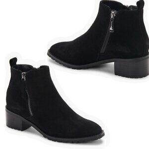 Blondo Samara Suede Ankle Booties Waterproof Low Block Heel Women Size 9